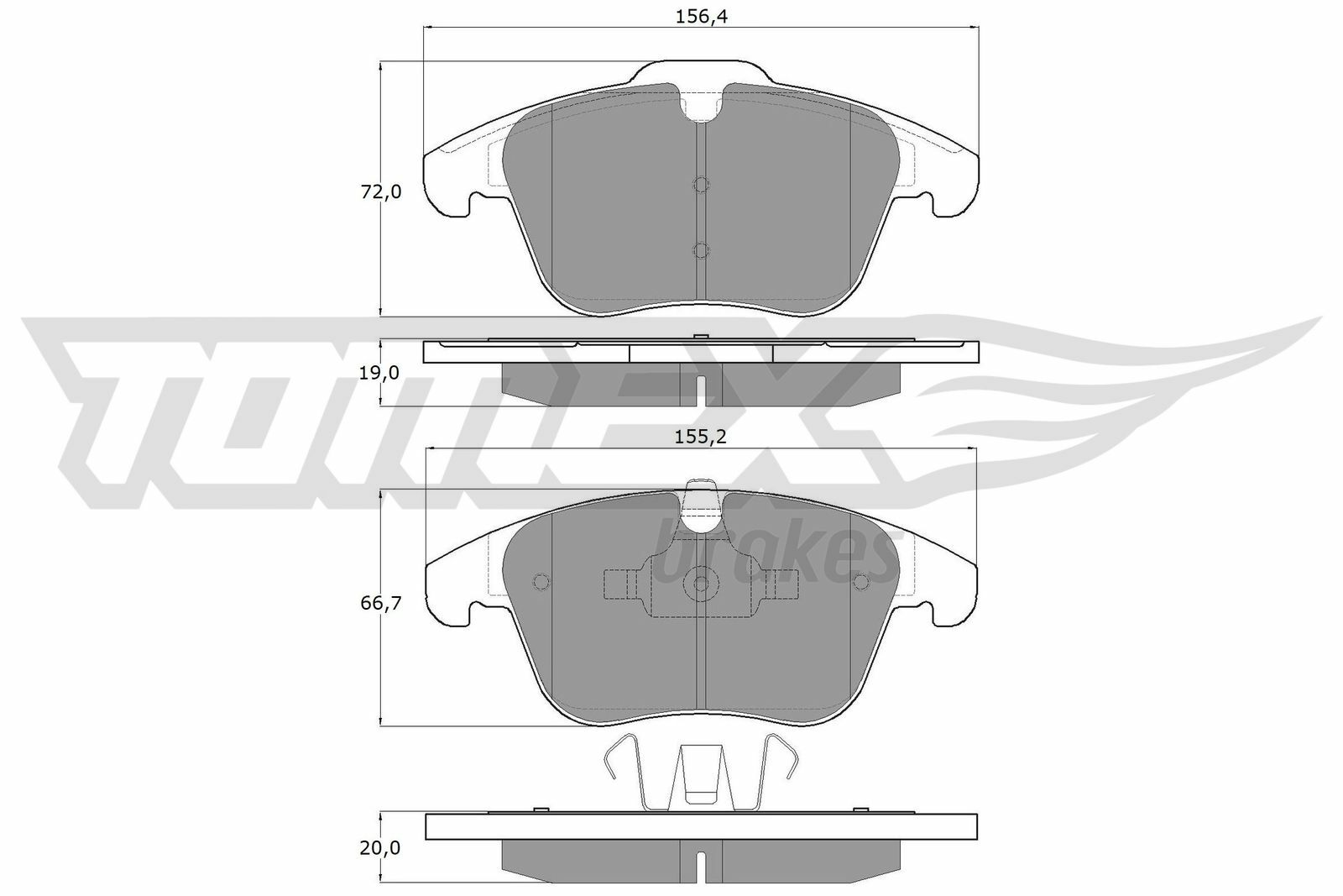 Sada brzdových platničiek kotúčovej brzdy TOMEX Brakes